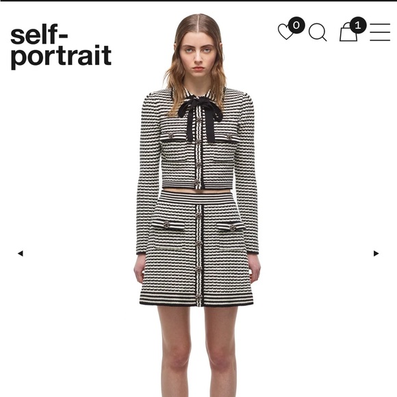 Self-Portrait Sweaters - Self portrait monochrome knit cardigan